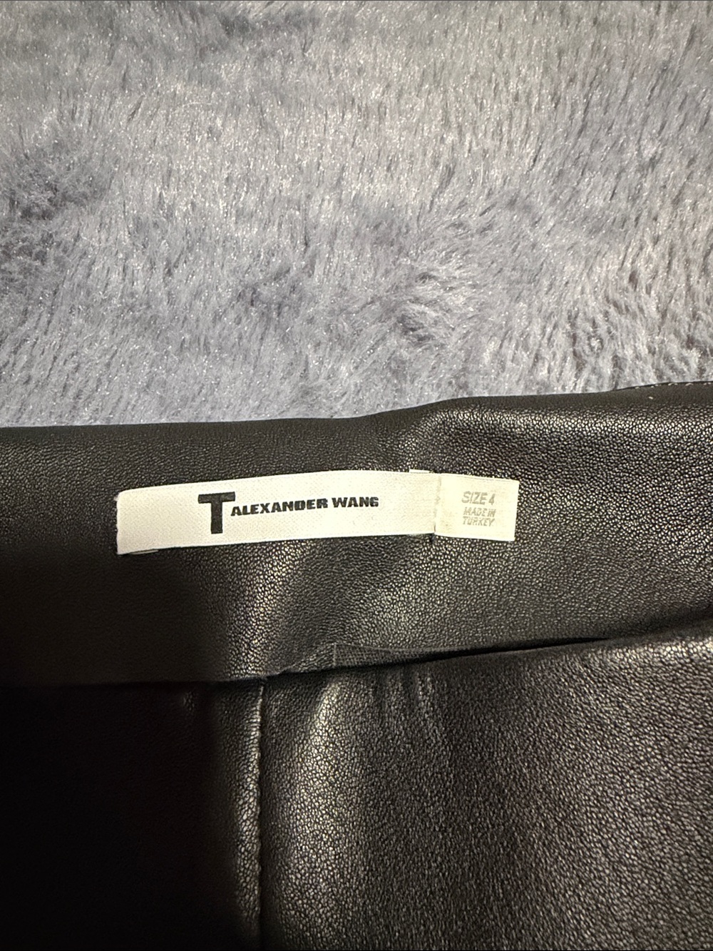 Alexander Wang Black Faux Leather Trousers